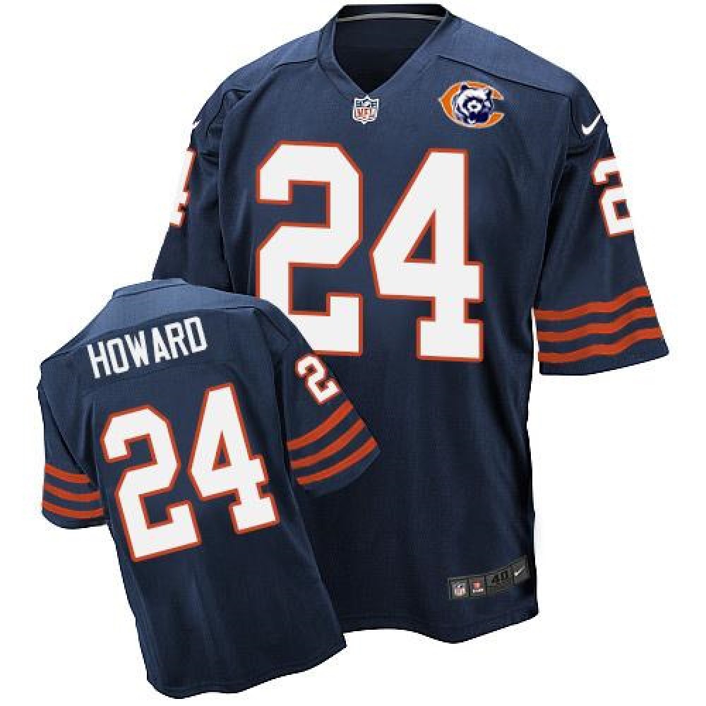 Bears #24 Jordan Howard Navy Blue Throwback Men's Stitched NFL Elite Jersey