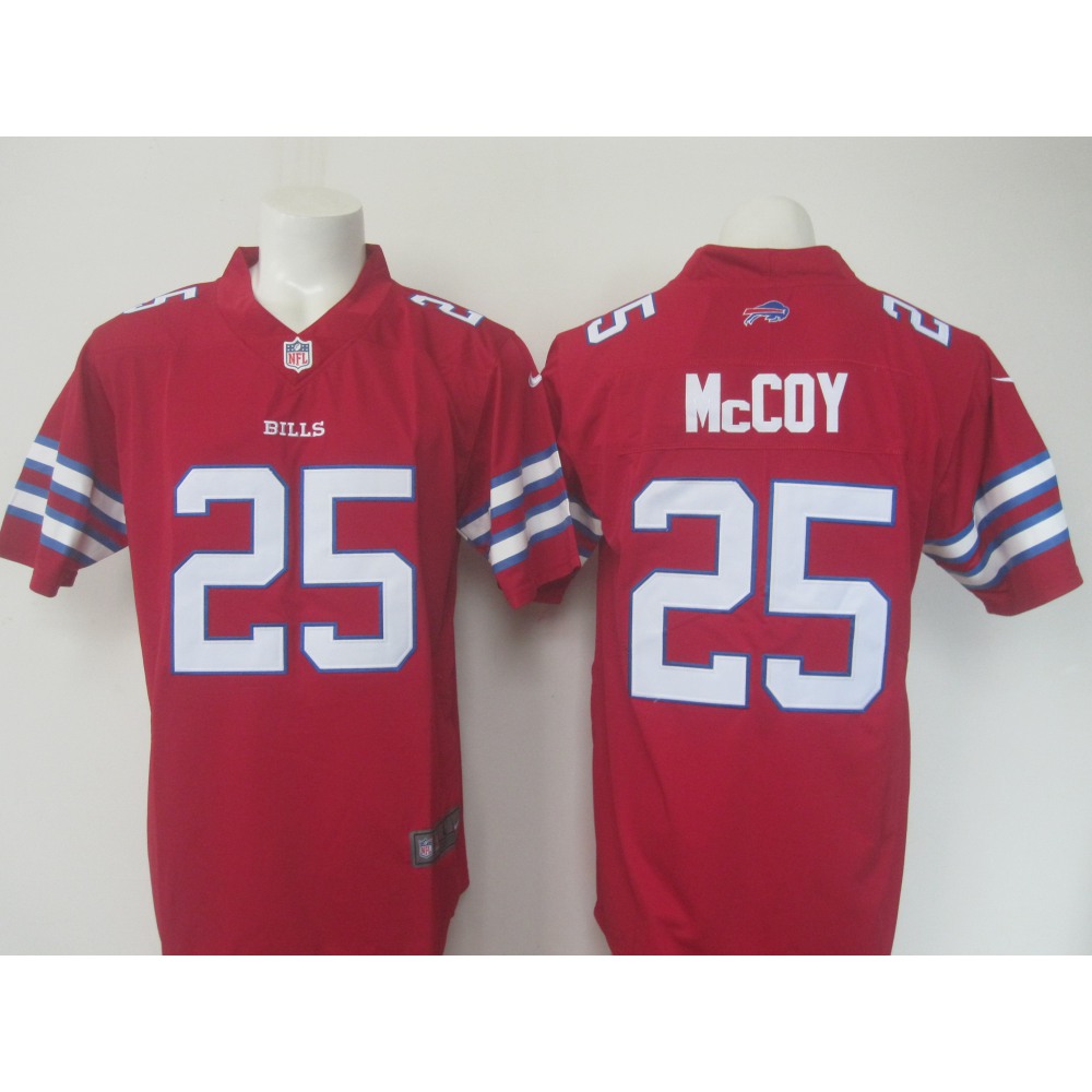Men'sBills #25 LeSean McCoy Red Limited Rush Stitched NFL Jersey