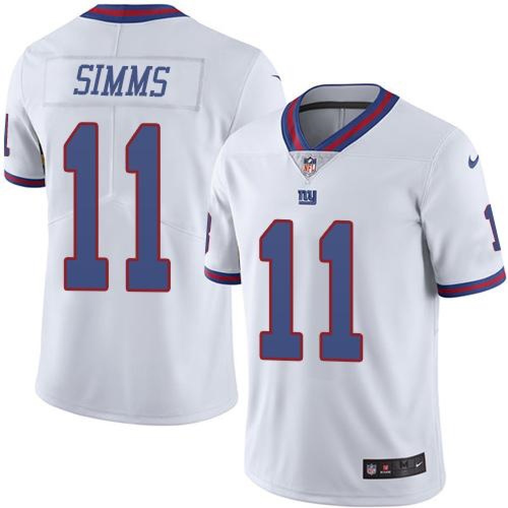 Giants #11 Phil Simms White Youth Stitched NFL Limited Rush Jersey