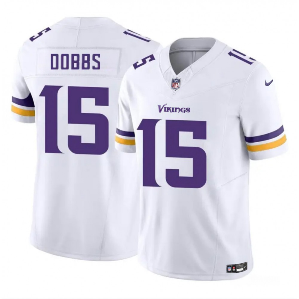 Men's Minnesota Vikings #15 Josh Dobbs White 2023 F.U.S.E. Vapor Untouchable Limited Stitched Jersey