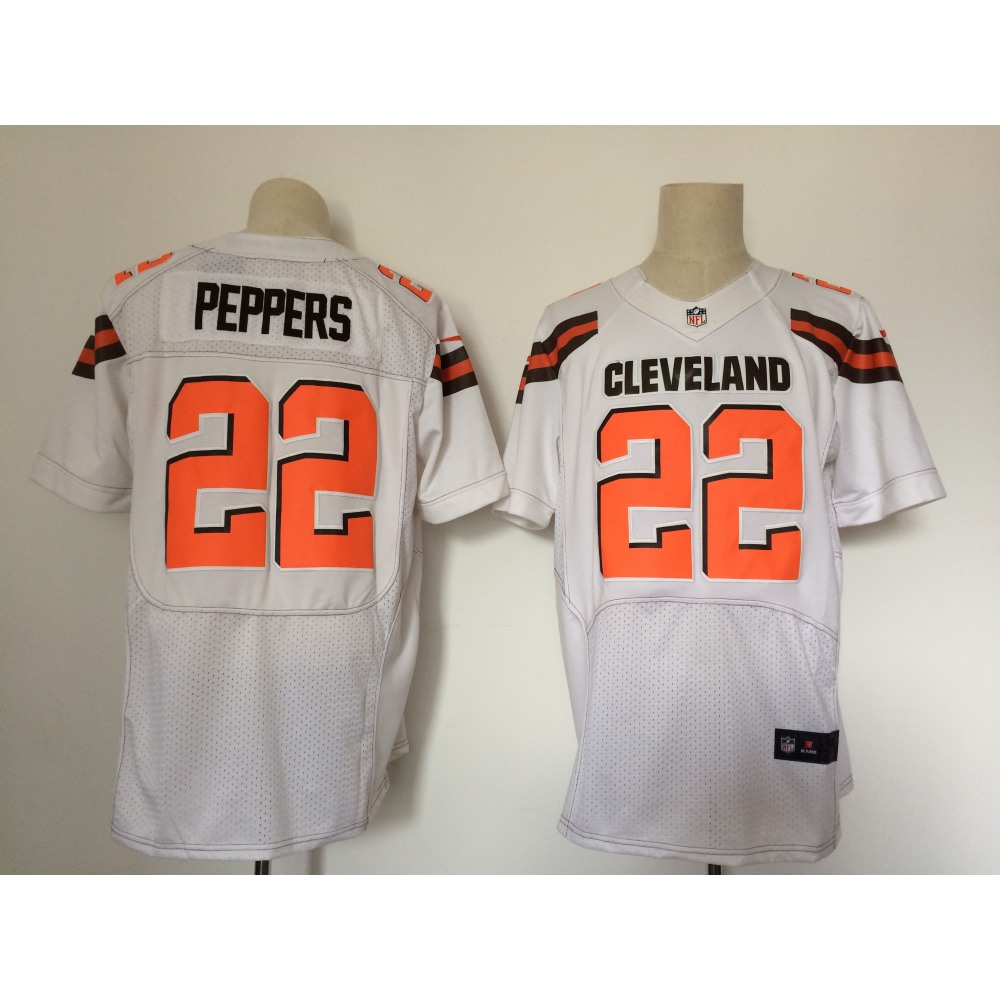 Men'sCleveland Browns #22 Jabrill Peppers White Stitched NFL New Elite Jersey