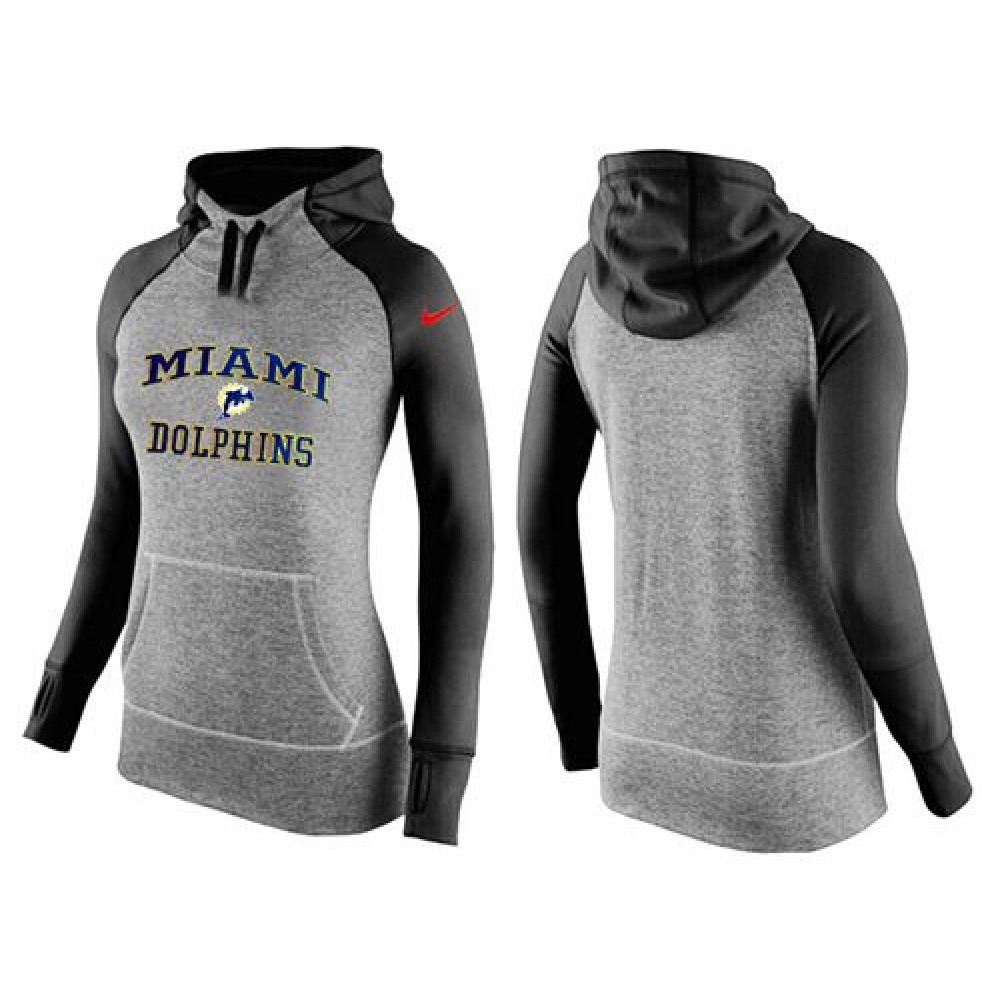 Women'sMiami Dolphins Performance Hoodie Grey & Black