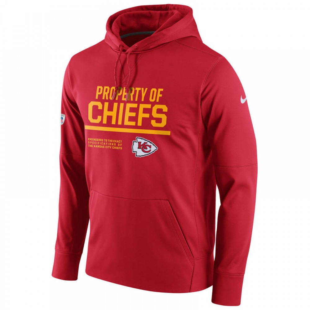 Men's Kansas City ChiefsRed Circuit Property Of Performance Pullover Hoodie