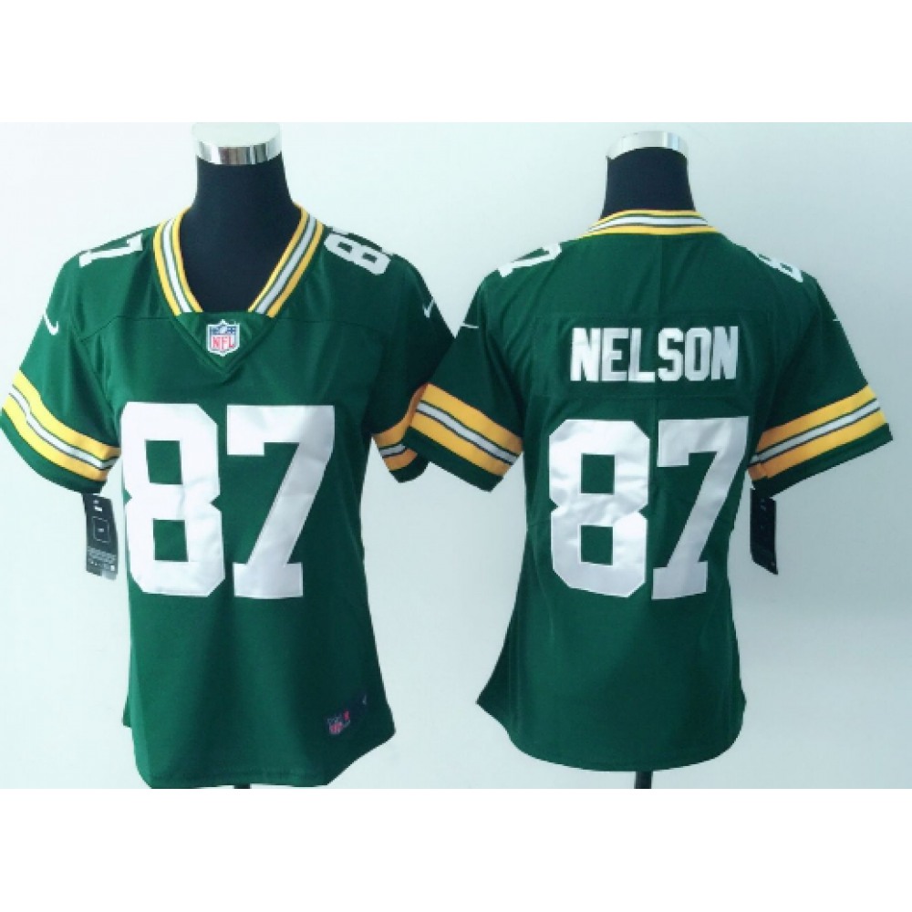 Women'sGreen Bay Packers #87 Jordy Nelson Green Vapor Untouchable Limited Stitched NFL Jersey