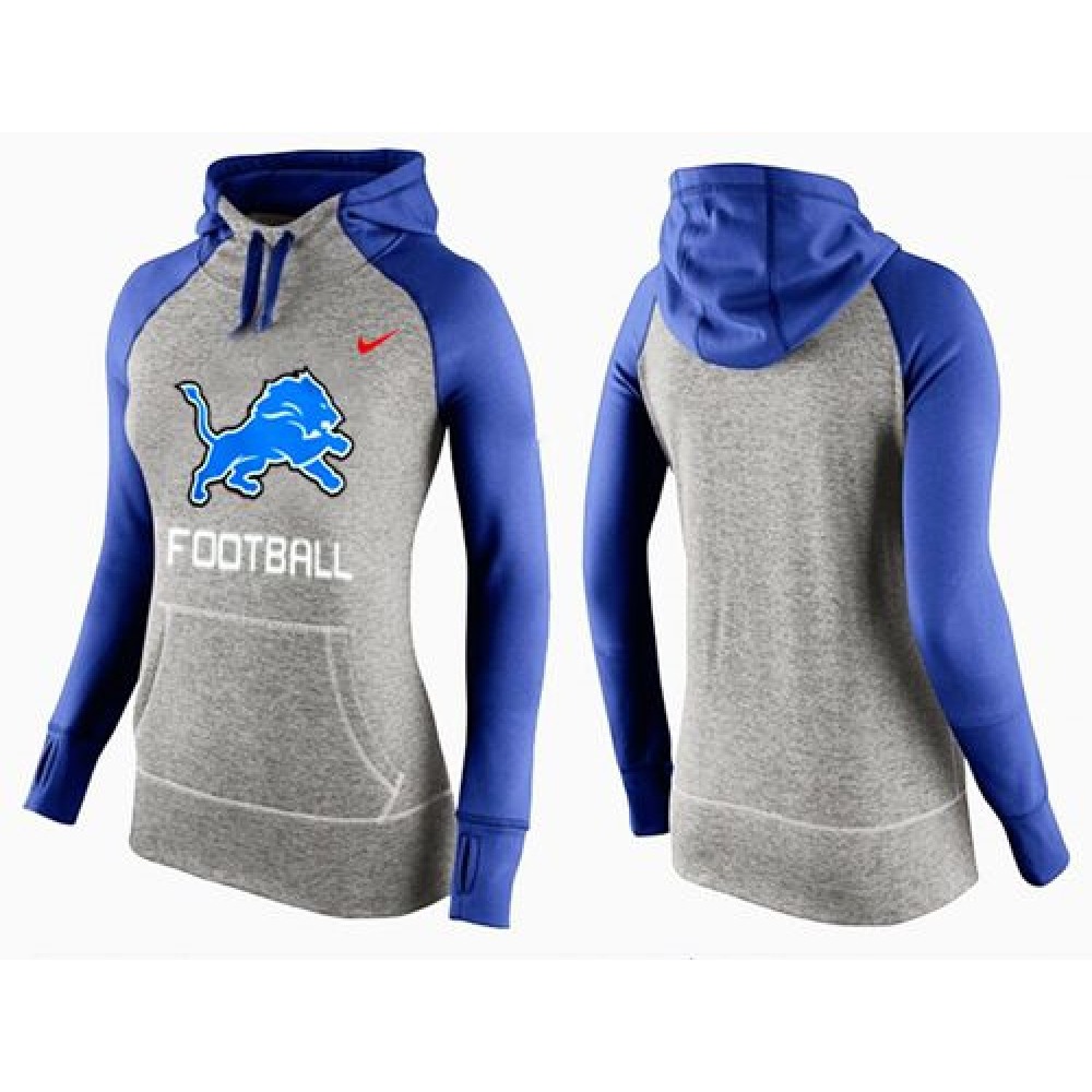 Women'sDetroit Lions Performance Hoodie Grey & Blue_1