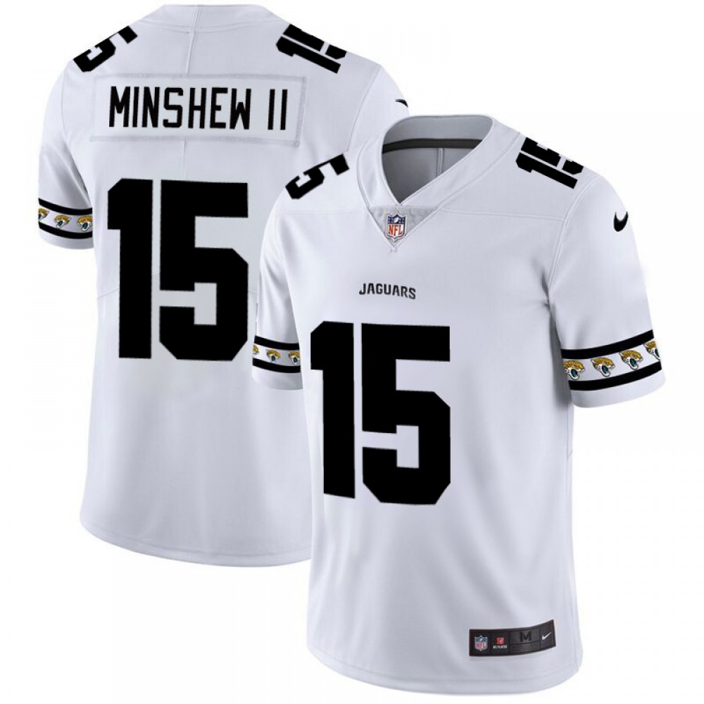 Men's Jacksonville Jaguars #15 Gardner Minshew IIWhite 2019 Team Logo Cool Edition Stitched NFL Jersey