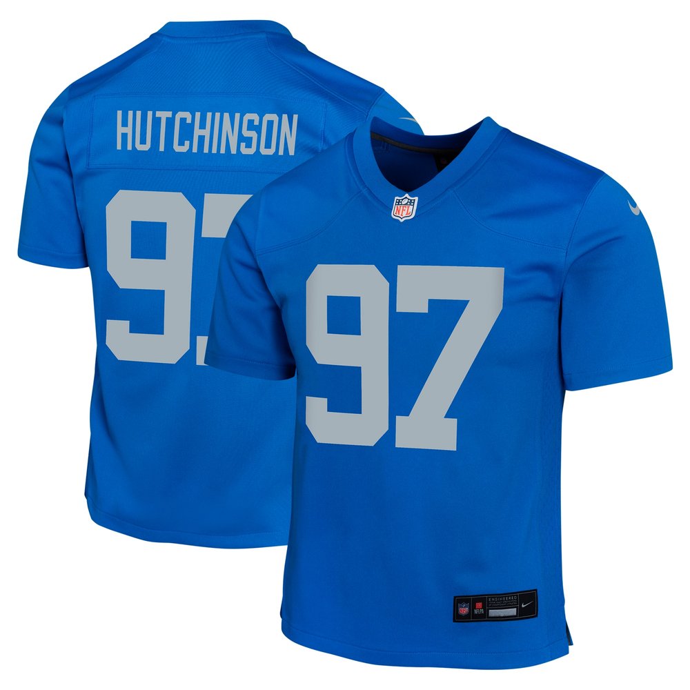 Youth Detroit Lions #97 Aidan HutchinsonBlue Alternate Game Jersey