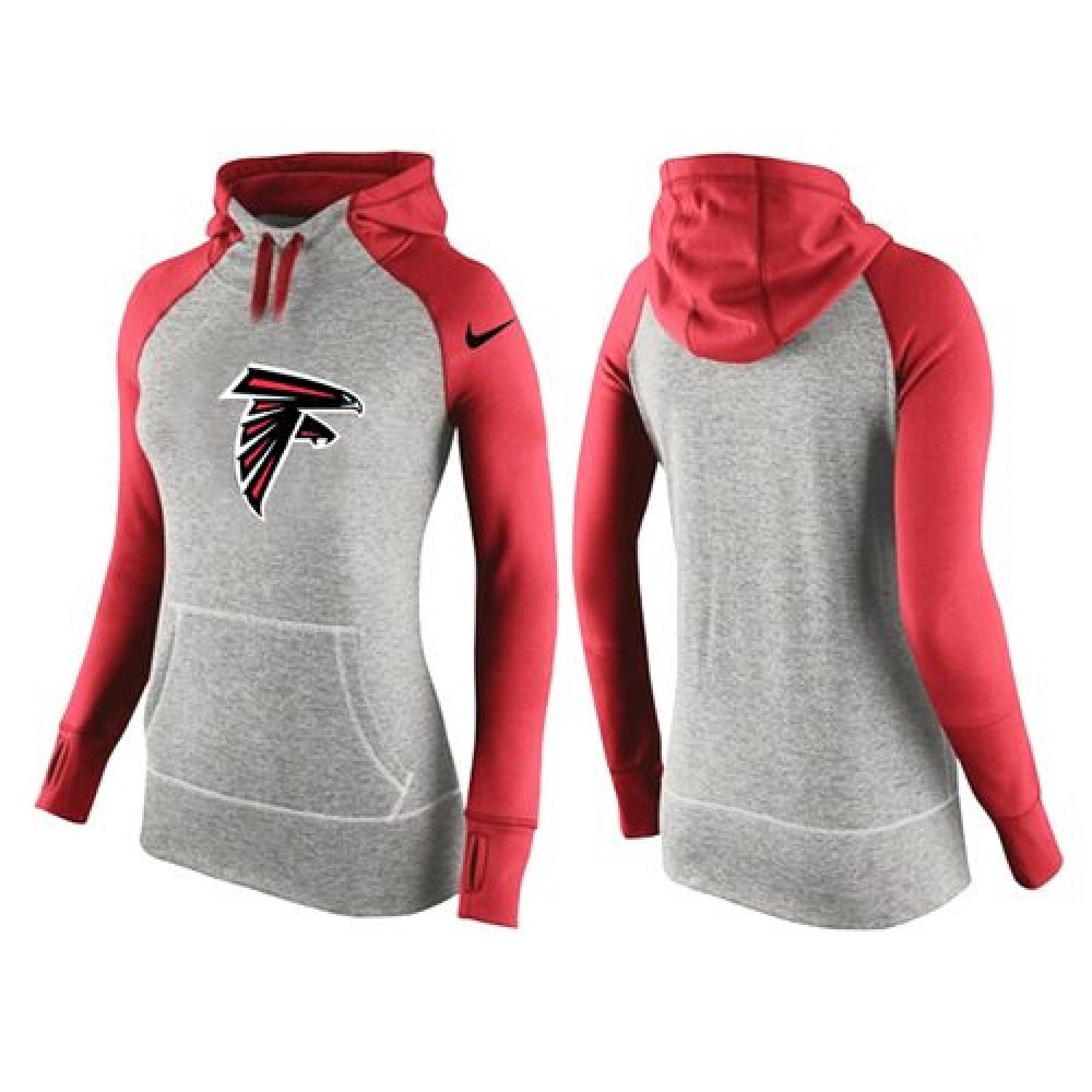 Women'sAtlanta Falcons Performance Hoodie Grey & Red_2