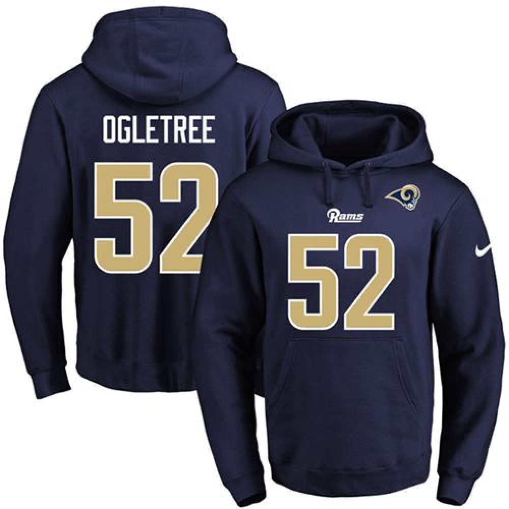 Rams #52 Alec Ogletree Navy Blue Name & Number Pullover NFL Hoodie