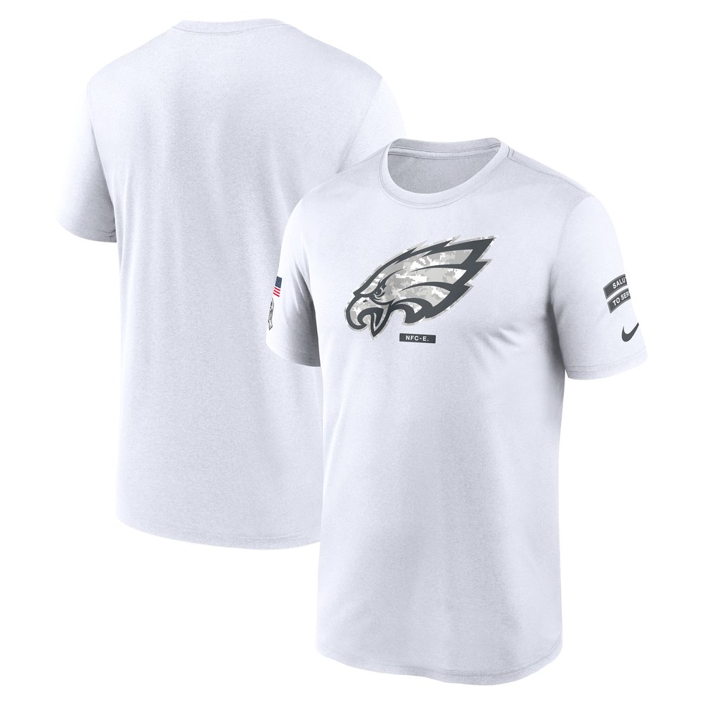 Men's Philadelphia EaglesWhite 2024 Salute To Service Legend Performance T-Shirt