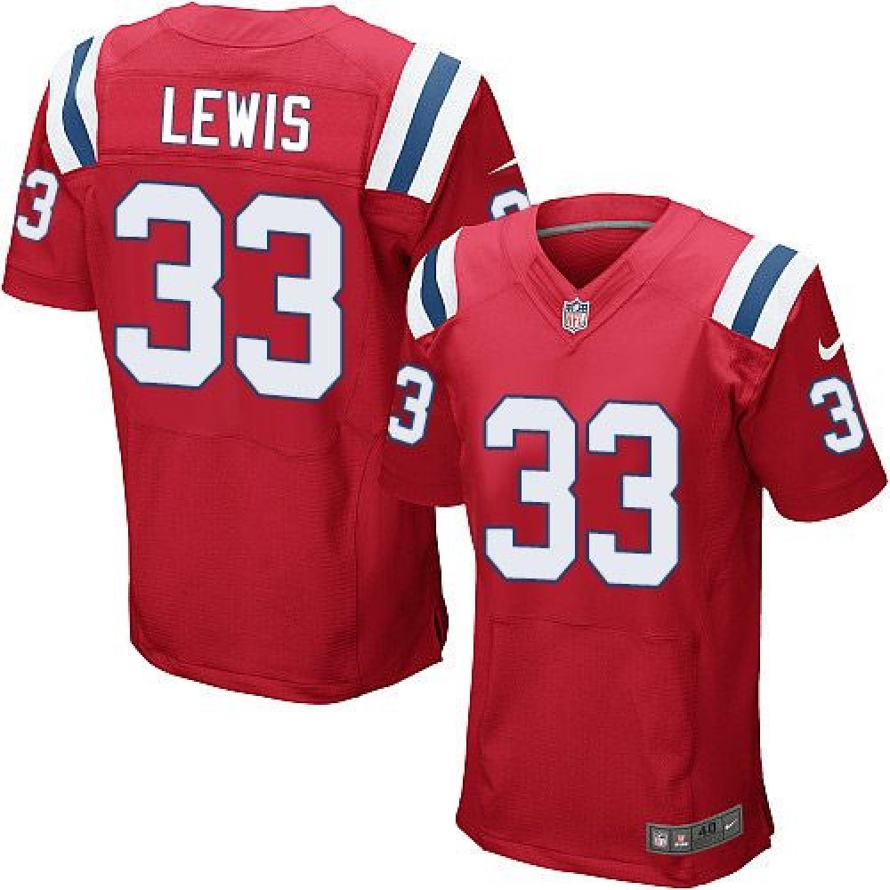 Patriots #33 Dion Lewis Red Alternate Men's Stitched NFL Elite Jersey