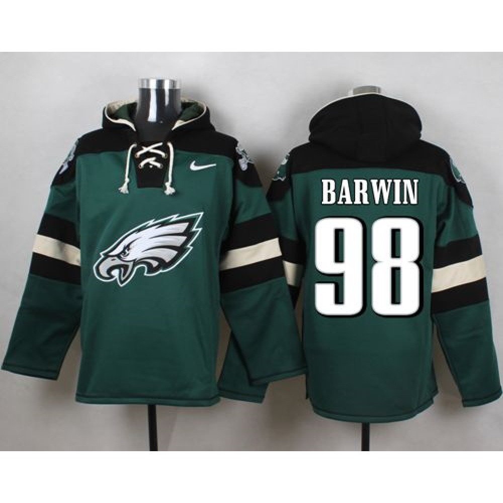 Eagles #98 Connor Barwin Midnight Green Player Pullover NFL Hoodie