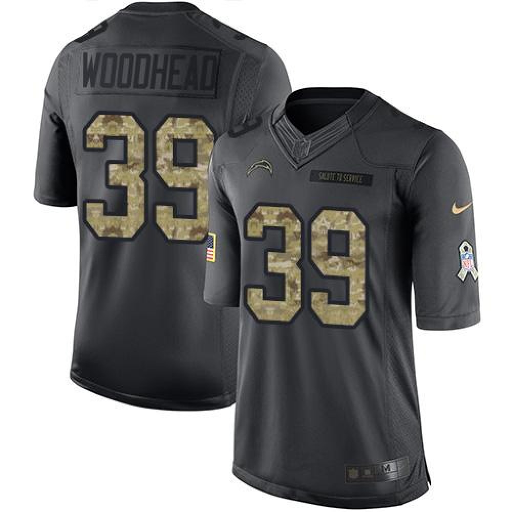 Chargers #39 Danny Woodhead Black Men's Stitched NFL Limited 2016 Salute to Service Jersey