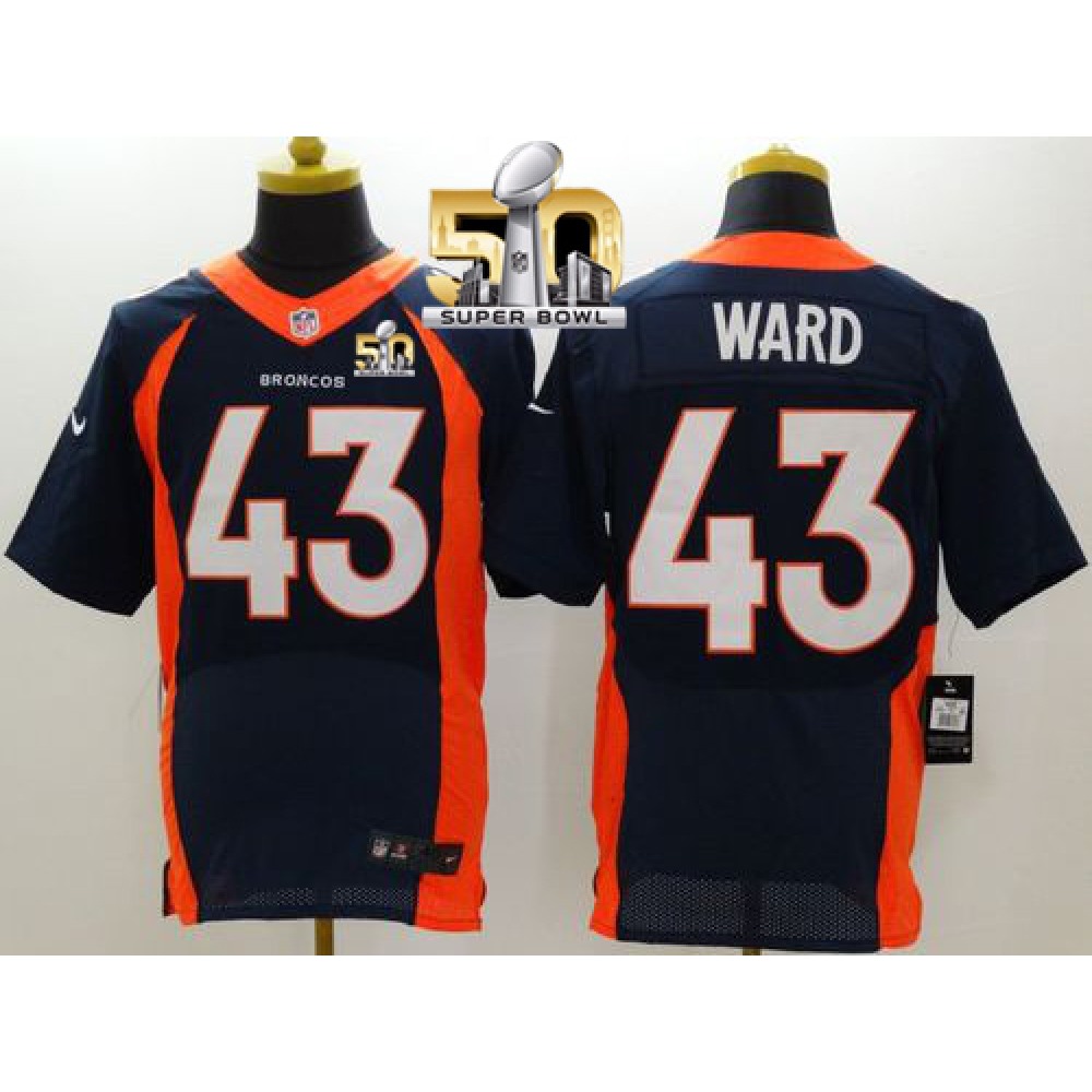 Broncos #43 T.J. Ward Navy Blue Alternate Super Bowl 50 Men's Stitched NFL New Elite Jersey