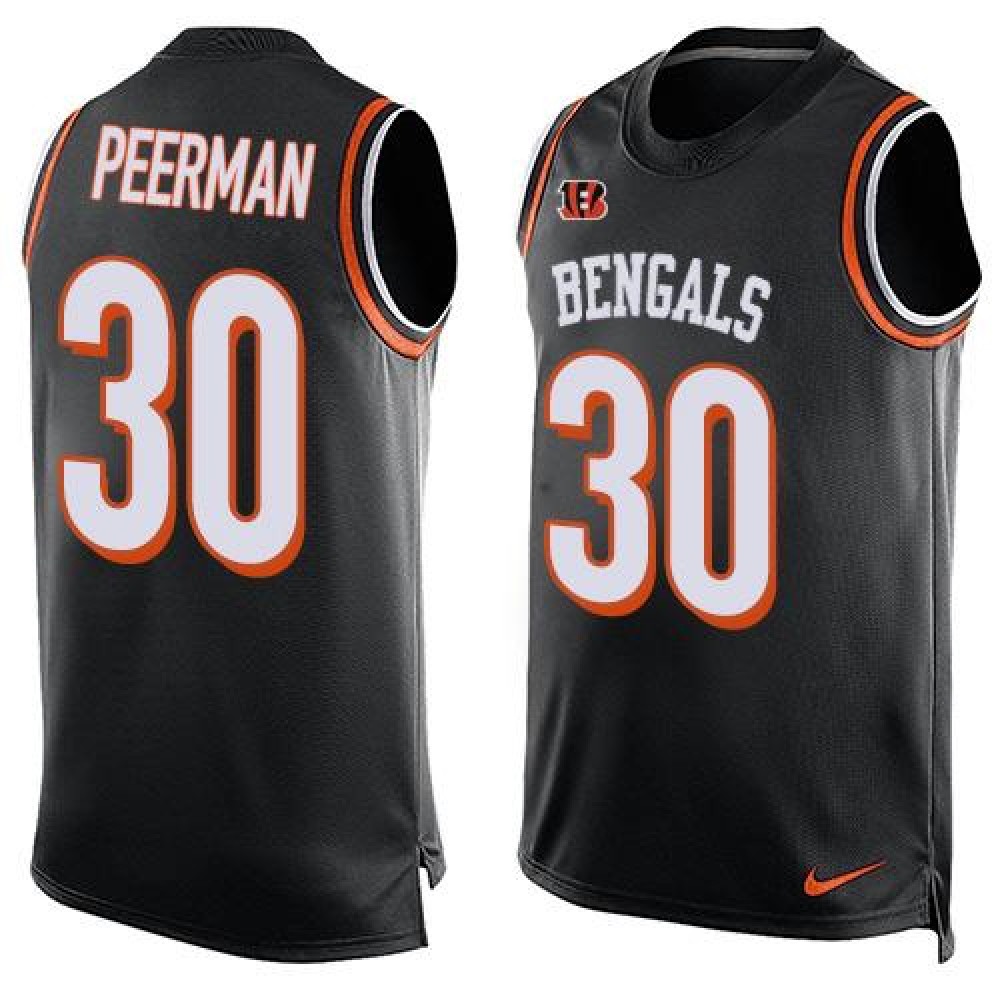 Bengals #30 Cedric Peerman Black Team Color Men's Stitched NFL Limited Tank Top Jersey