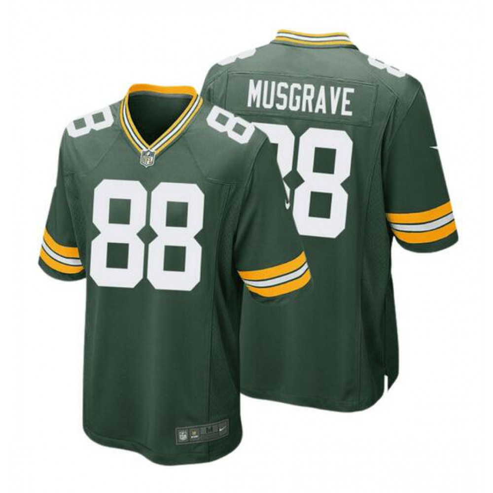 Men's Green Bay Packers #88 Luke Musgrave Green Stitched Game Jersey