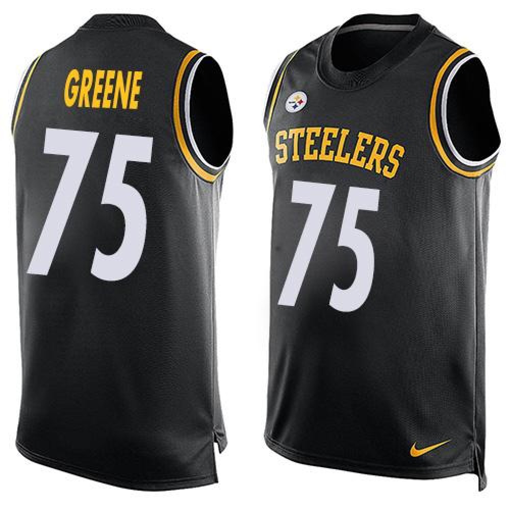 Steelers #75 Joe Greene Black Team Color Men's Stitched NFL Limited Tank Top Jersey