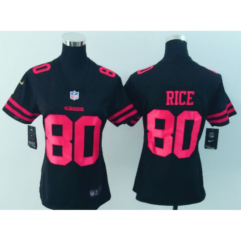 Women'sSan Francisco 49ers #80 Jerry Rice Black Vapor Untouchable Limited Stitched NFL Jersey