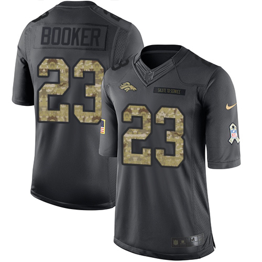 Broncos #23 Devontae Booker Black Youth Stitched NFL Limited 2016 Salute to Service Jersey