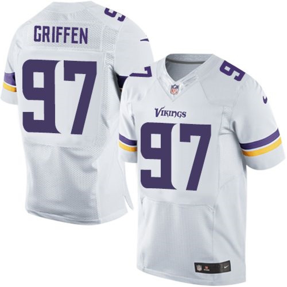 Vikings #97 Everson Griffen White Men's Stitched NFL Elite Jersey