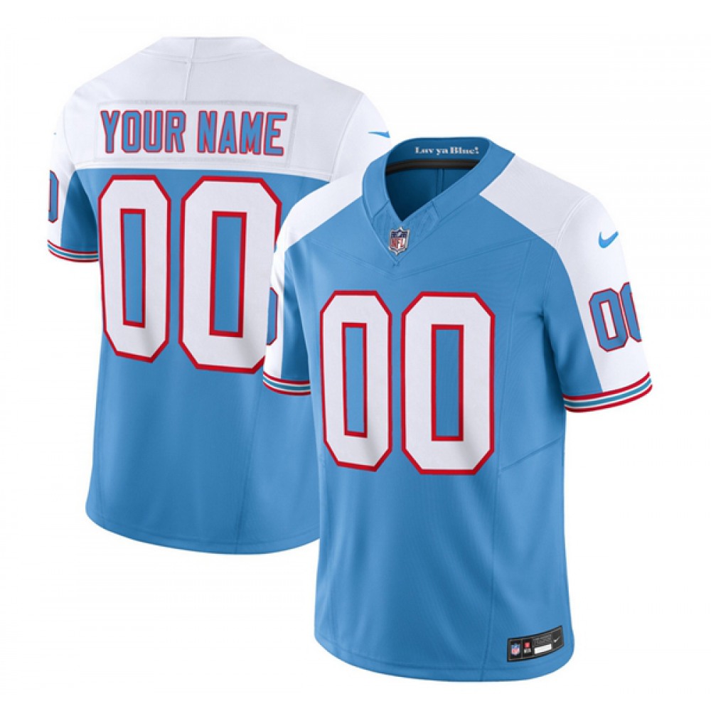 Men's Tennessee Titans Active Player Custom Blue/White2023 F.U.S.E. Vapor Limited Throwback Stitched Football Jersey