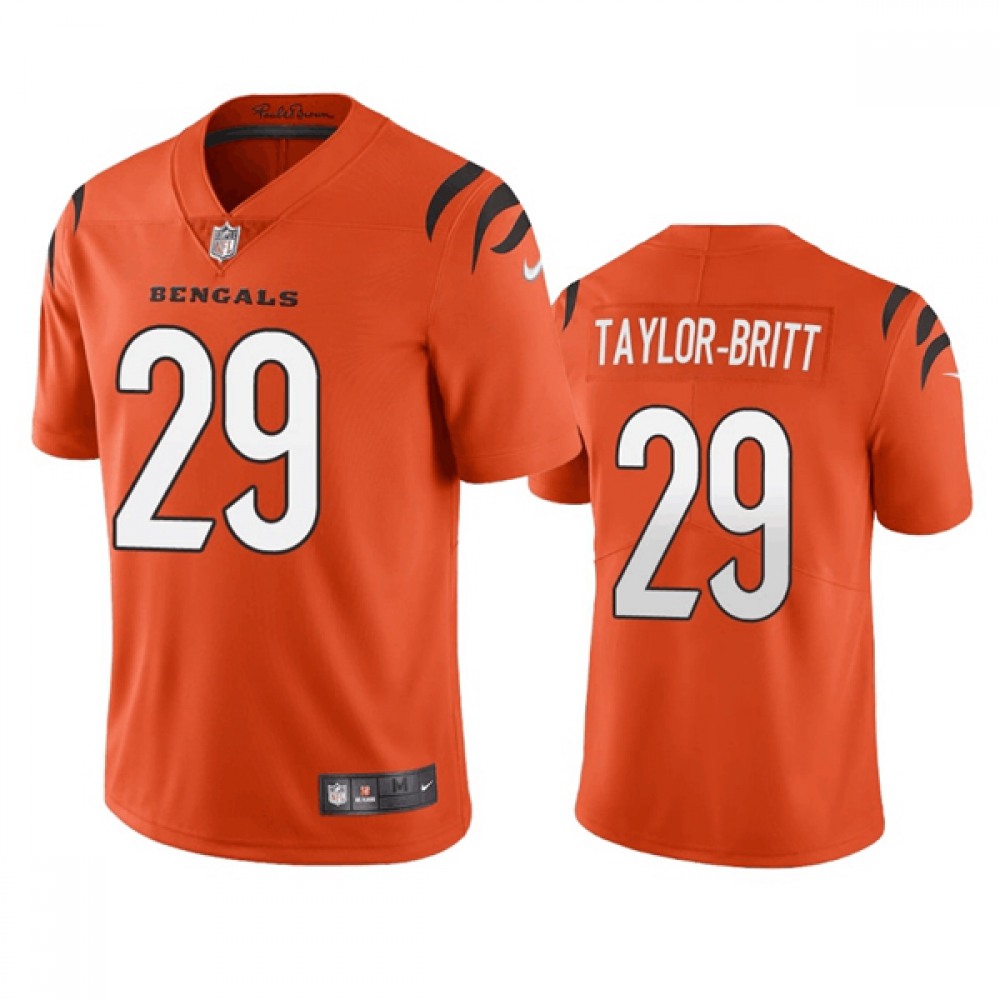 Men's Cincinnati Bengals #29 Cam Taylor-Britt Orange Vapor Limited Stitched FootballJersey