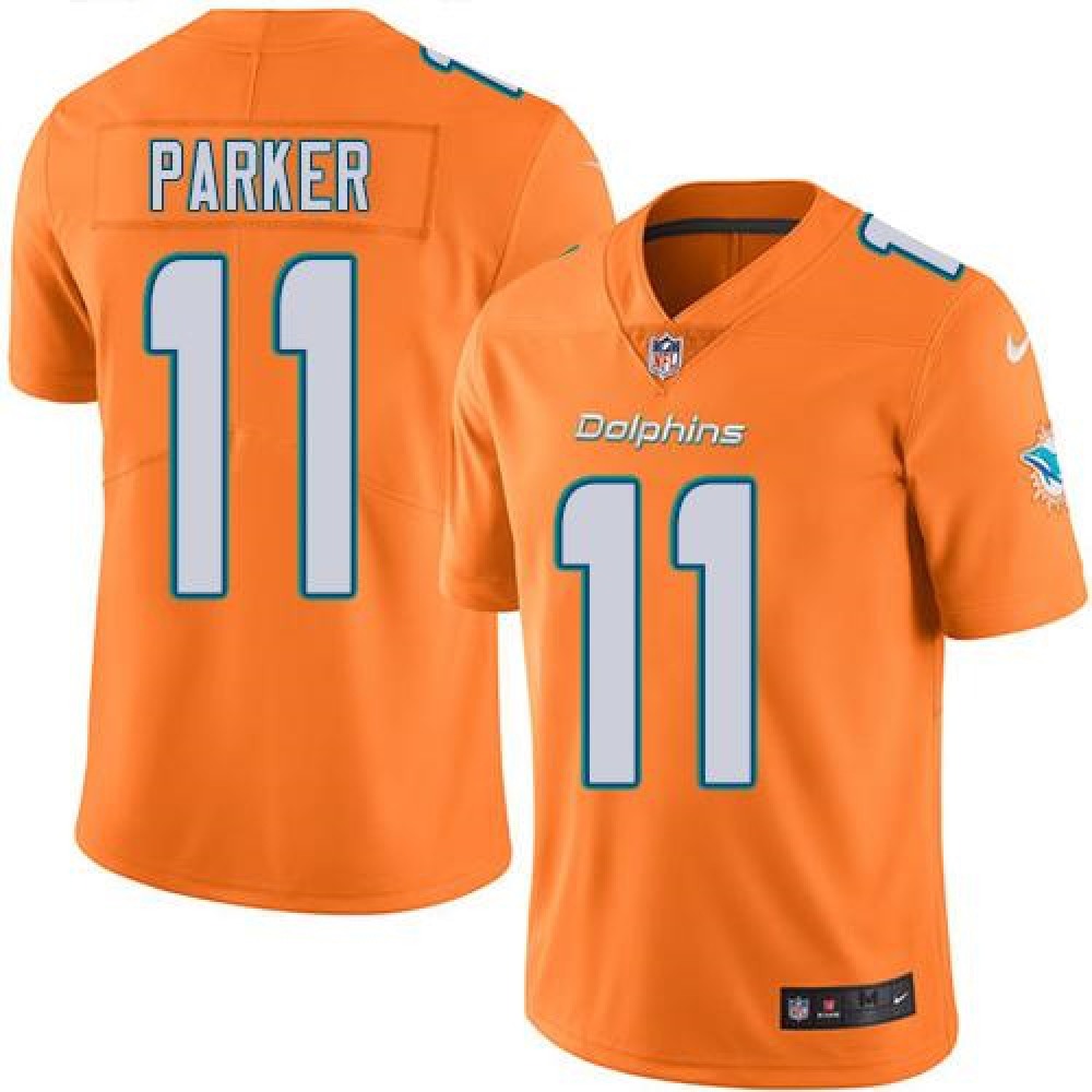 Dolphins #11 DeVante Parker Orange Youth Stitched NFL Limited Rush Jersey