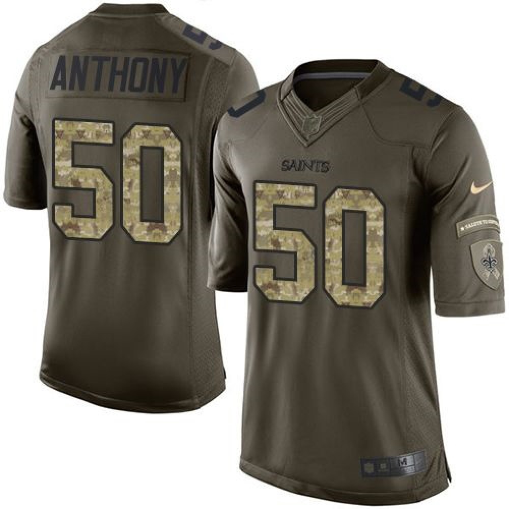 Saints #50 Stephone Anthony Green Youth Stitched NFL Limited Salute to Service Jersey