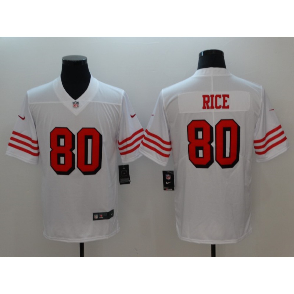 Men's NFL San Francisco 49ers #80 Jerry RiceWhite Color Rush Vapor Untouchable Limited Stitched Jersey