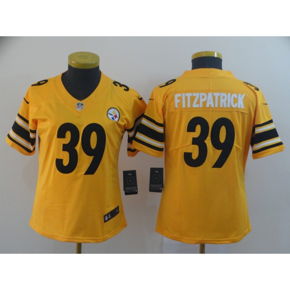 Women's Pittsburgh Steelers #39 Minkah Fitzpatrick Gold Inverted Legend Stitched NFL Jersey(Run Small)