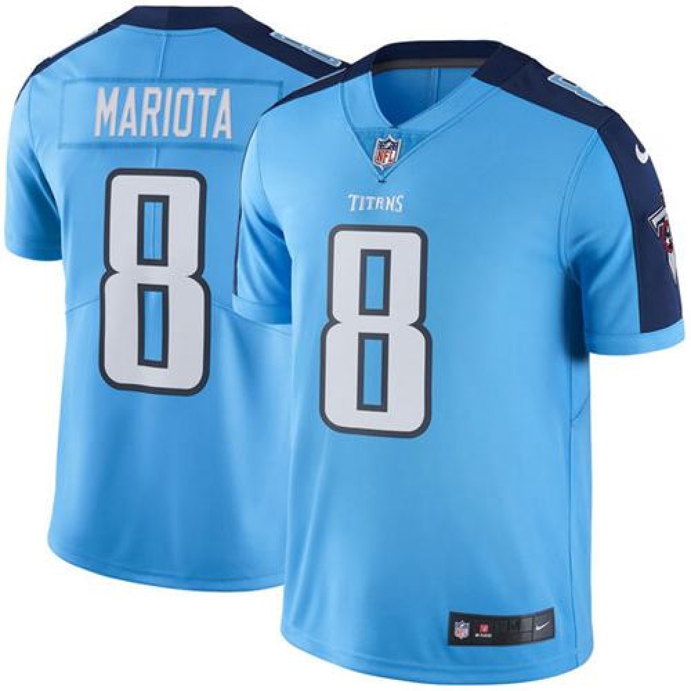 Titans #8 Marcus Mariota Light Blue Men's Stitched NFL Limited Rush Jersey