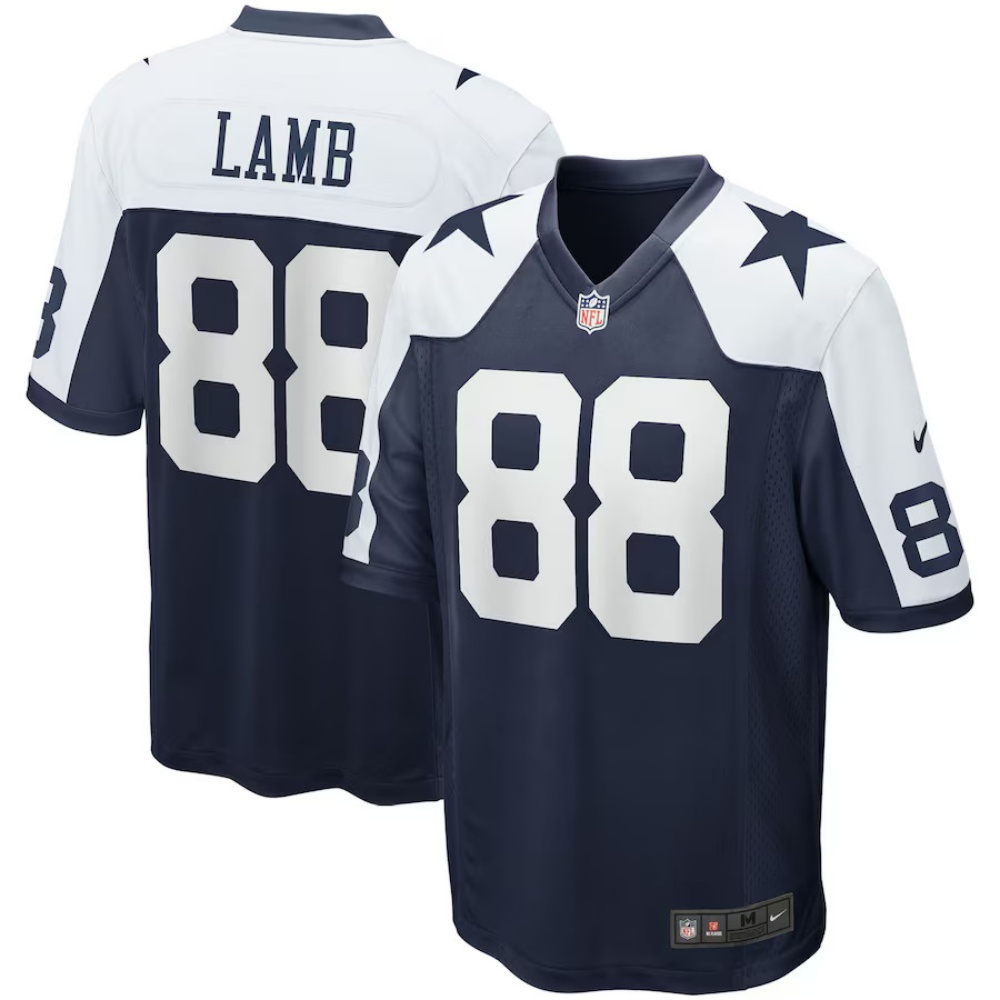 🔥Combo Sale - Dallas Cowboys CeeDee Lamb Nike Navy Alternate Game Jersey & New Era Navy Main 9FIFTY Adjustable Hat