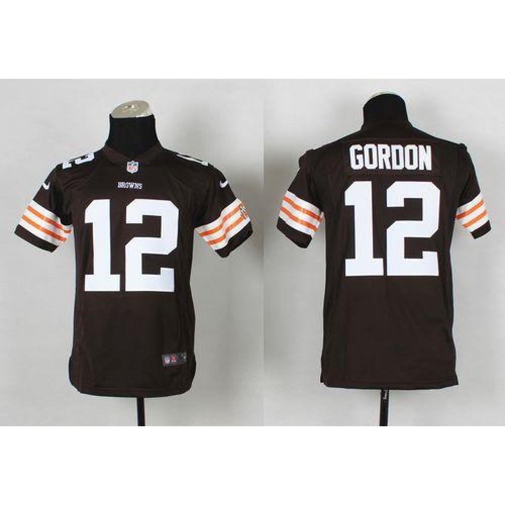 Browns #12 Josh Gordon Brown Team Color Youth Stitched NFL Elite Jersey