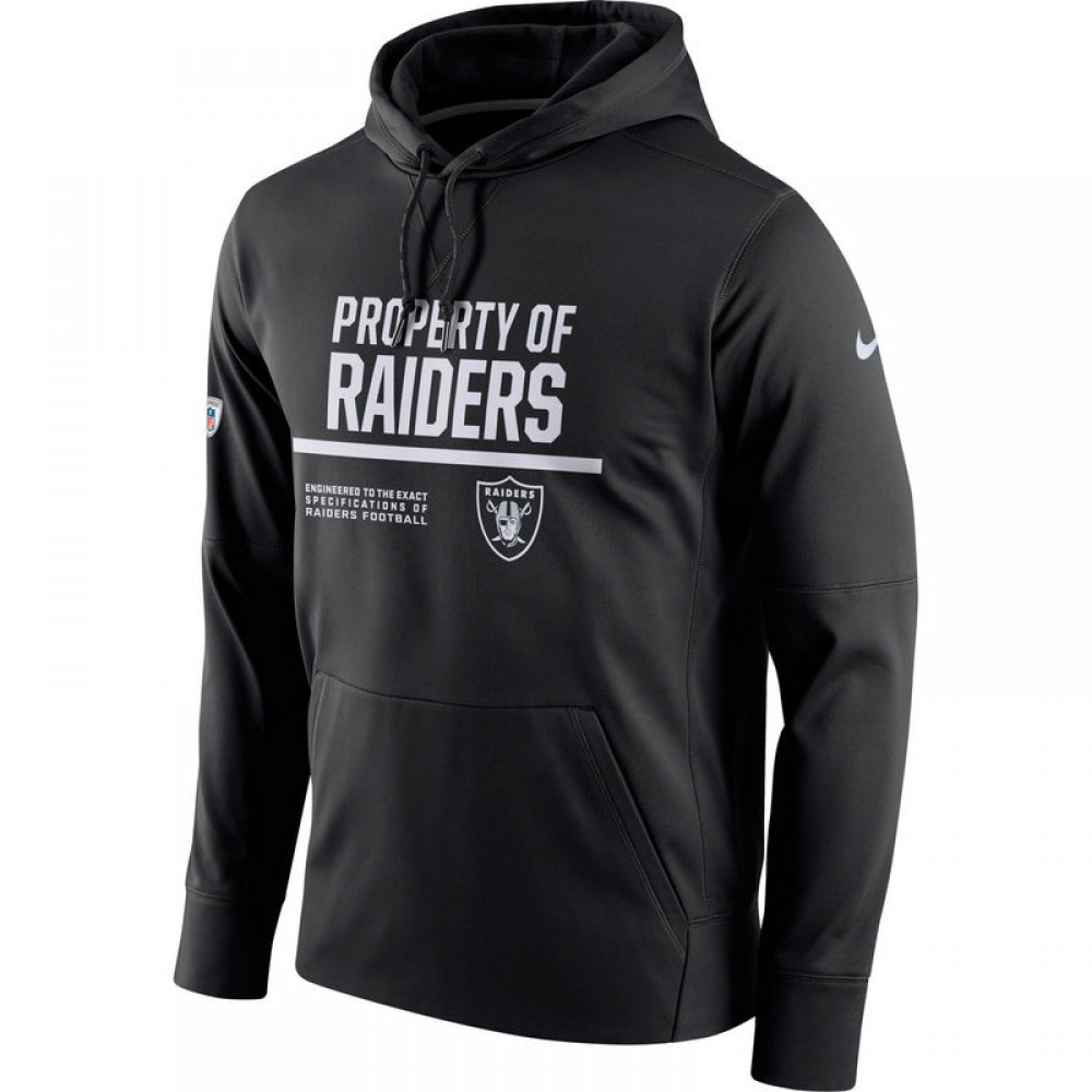 Men's Oakland RaidersBlack Circuit Property Of Performance Pullover Hoodie