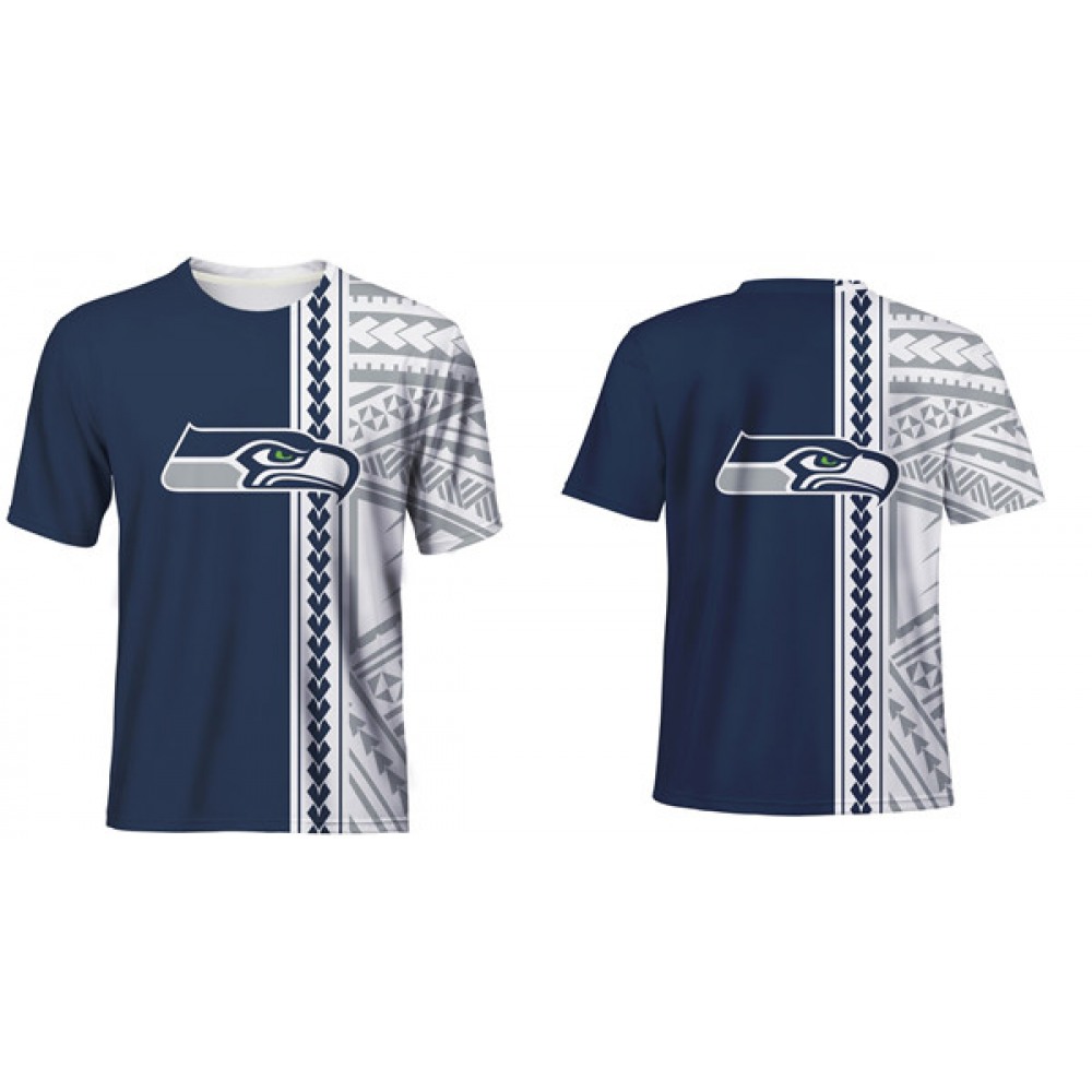 Men's Seattle Seahawks Navy/White T-Shirt