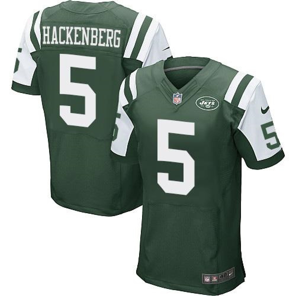 Jets #5 Christian Hackenberg Green Team Color Men's Stitched NFL Elite Jersey