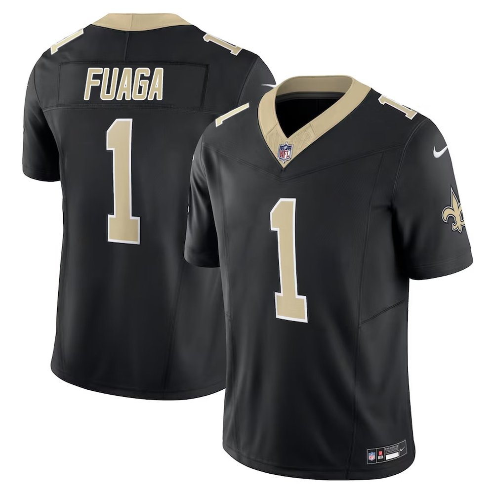 Men's New Orleans Saints Taliese FuagaBlack 2024 NFL Draft First Round Pick Player F.U.S.E. Vapor Untouchable Limited Stitched Football Jersey