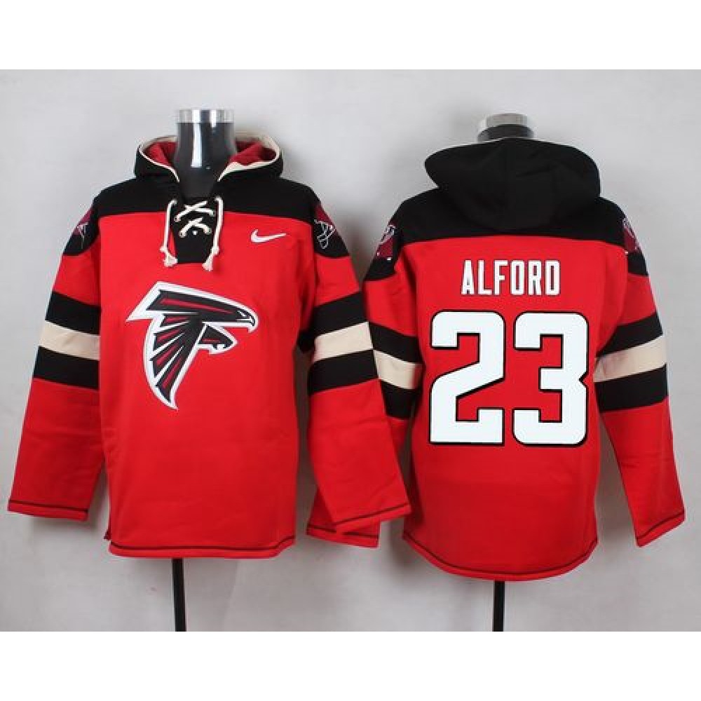 Falcons #23 Robert Alford Red Player Pullover NFL Hoodie
