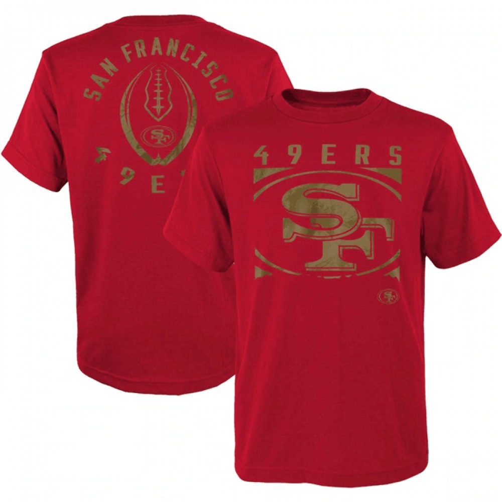 Men's San Francisco 49ersScarlet Preschool Liquid Camo Logo T-Shirt