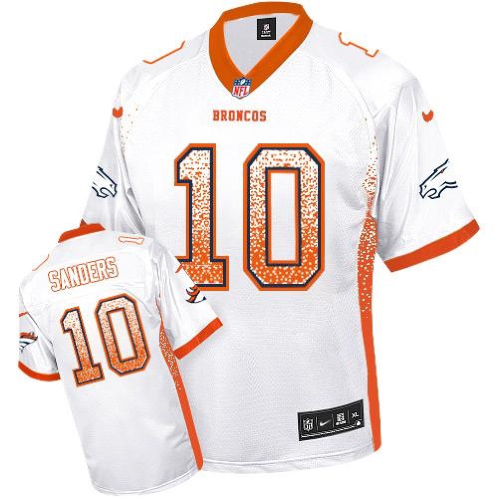 Broncos #10 Emmanuel Sanders White Youth Stitched NFL Elite Drift Fashion Jersey