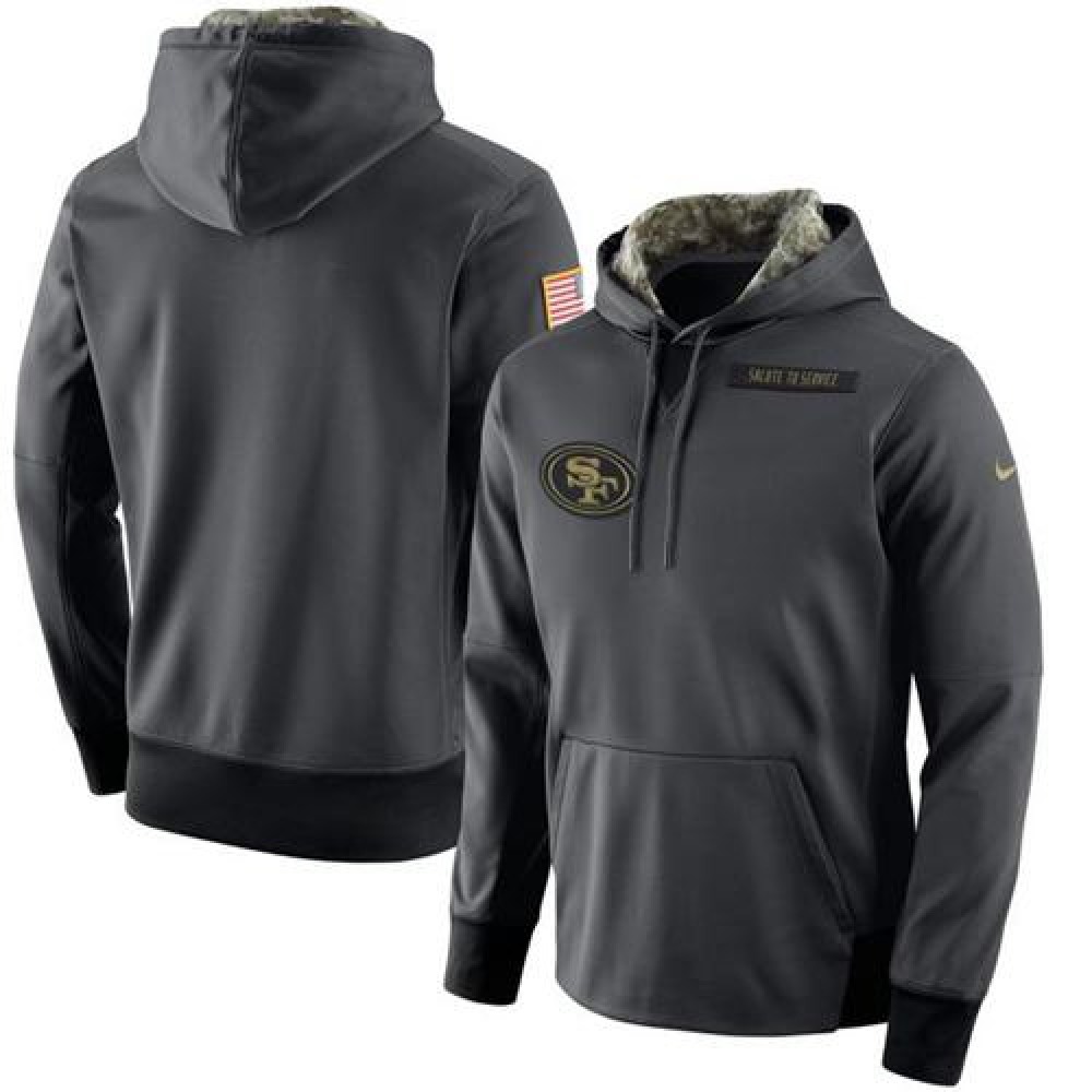 Men's San Francisco 49ersAnthracite Salute to Service Player Performance Hoodie