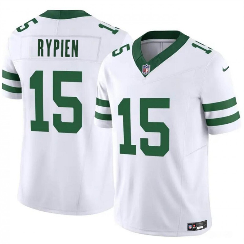Men's New York Jets #15 Brett Rypien 2023 F.U.S.E. White Throwback Vapor Untouchable Limited Stitched Jersey