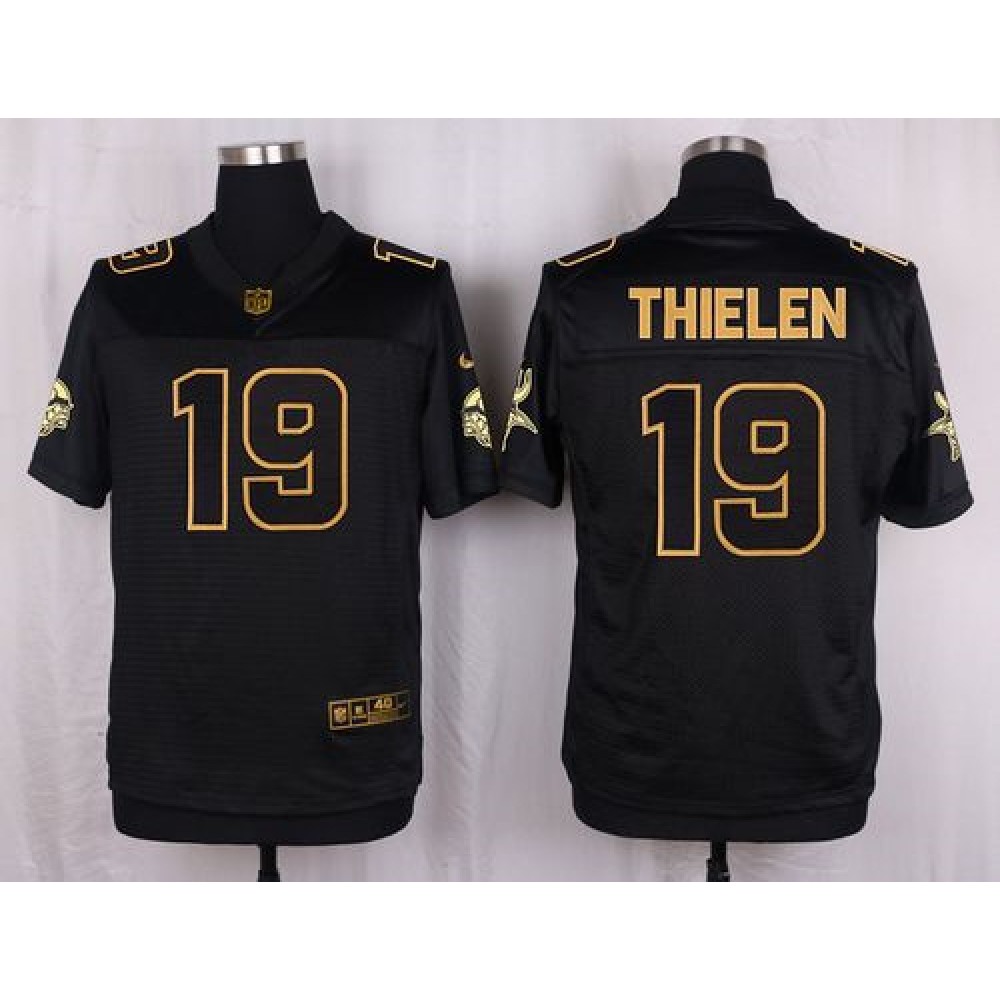 Vikings #19 Adam Thielen Black Men's Stitched NFL Elite Pro Line Gold Collection Jersey