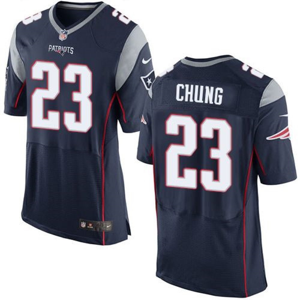 Patriots #23 Patrick Chung Navy Blue Team Color Men's Stitched NFL New Elite Jersey