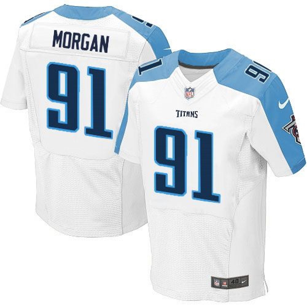 Titans #91 Derrick Morgan White Men's Stitched NFL Elite Jersey