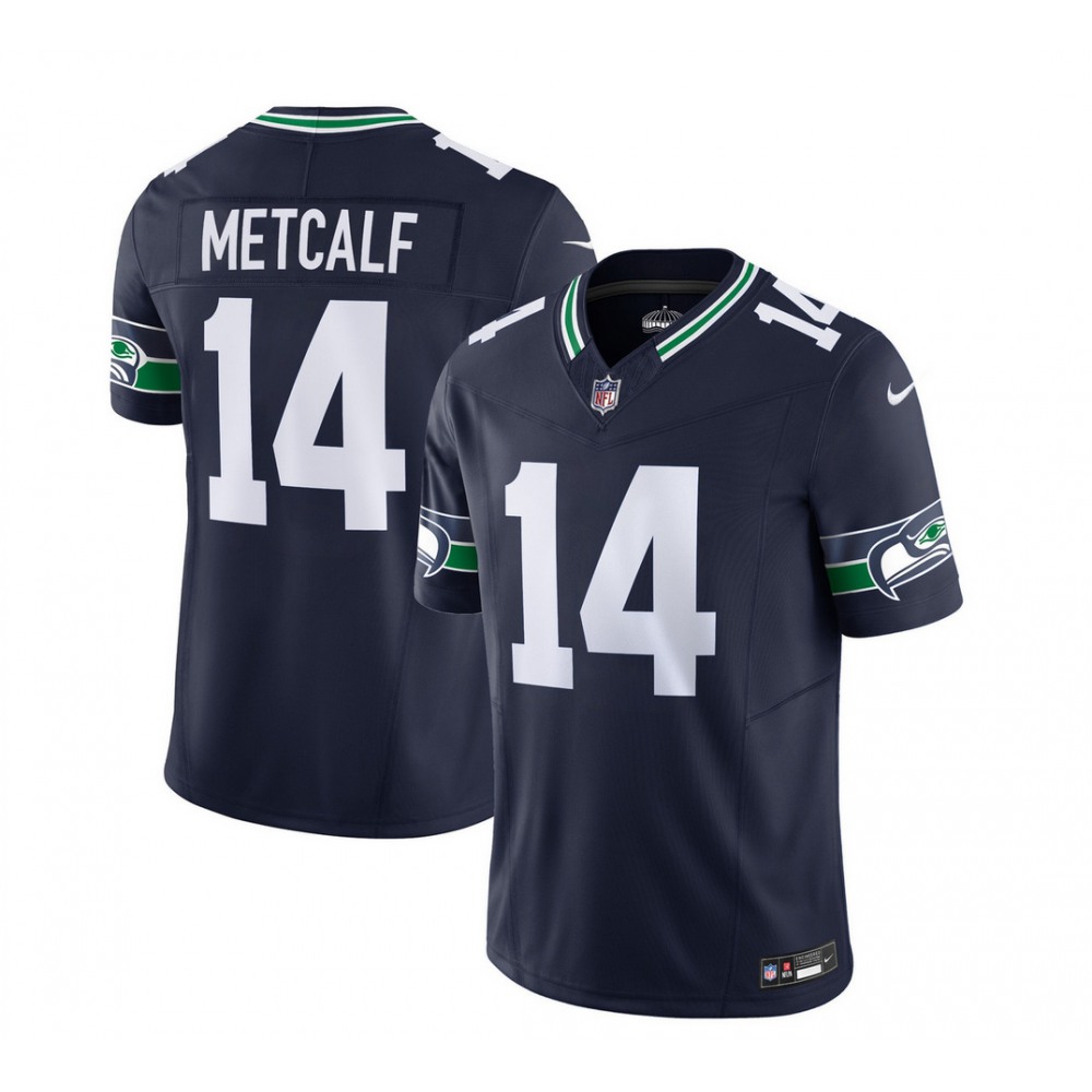 Men's Seattle Seahawks #14 DK Metcalf2023 F.U.S.E. Navy Limited Stitched Football Jersey