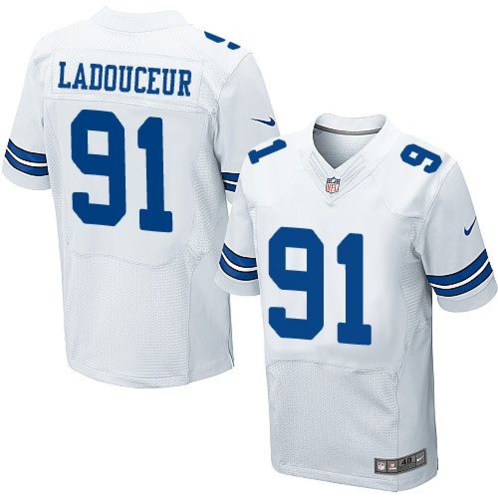 Cowboys #91 L. P. Ladouceur White Men's Stitched NFL Elite Jersey
