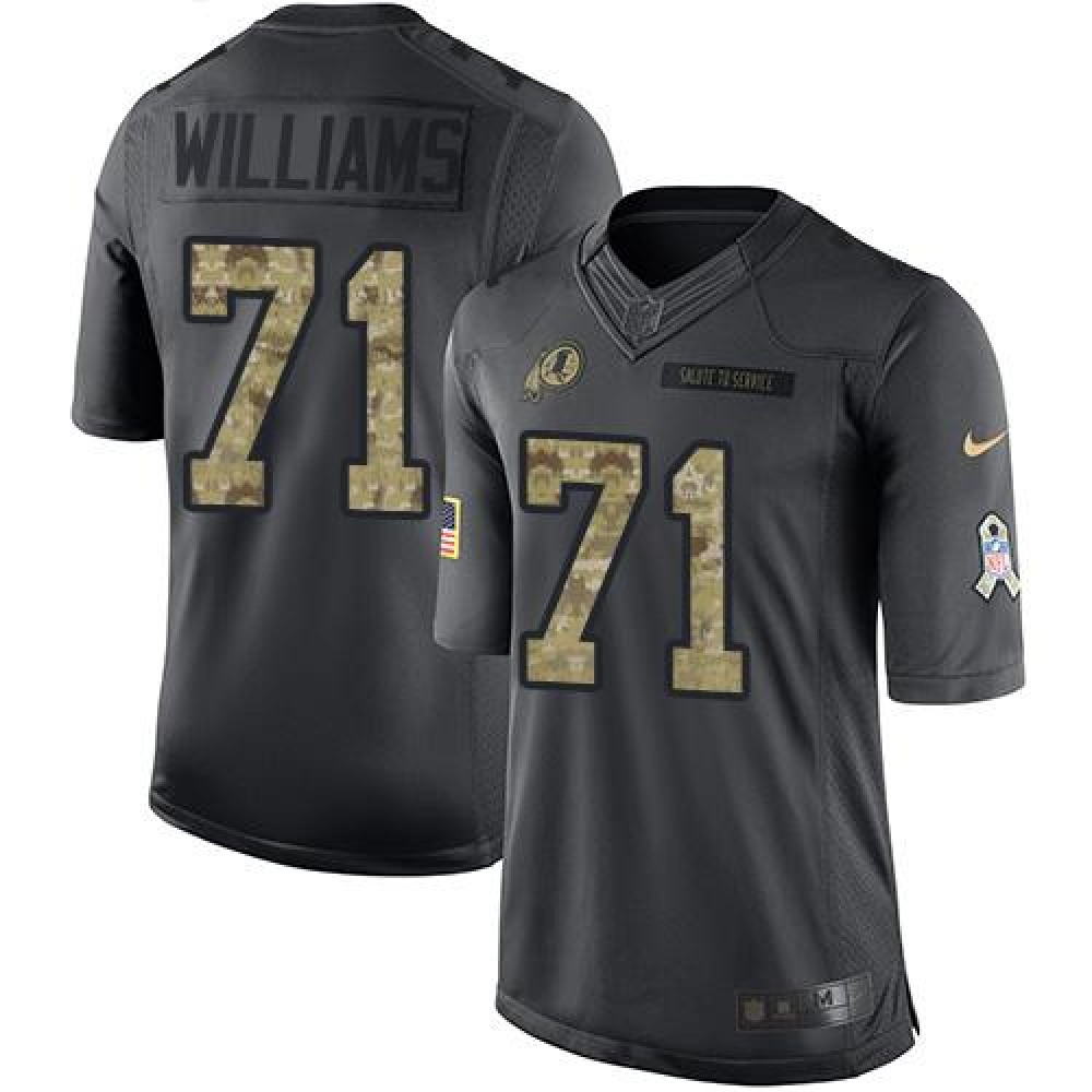Redskins #71 Trent Williams Black Youth Stitched NFL Limited 2016 Salute to Service Jersey