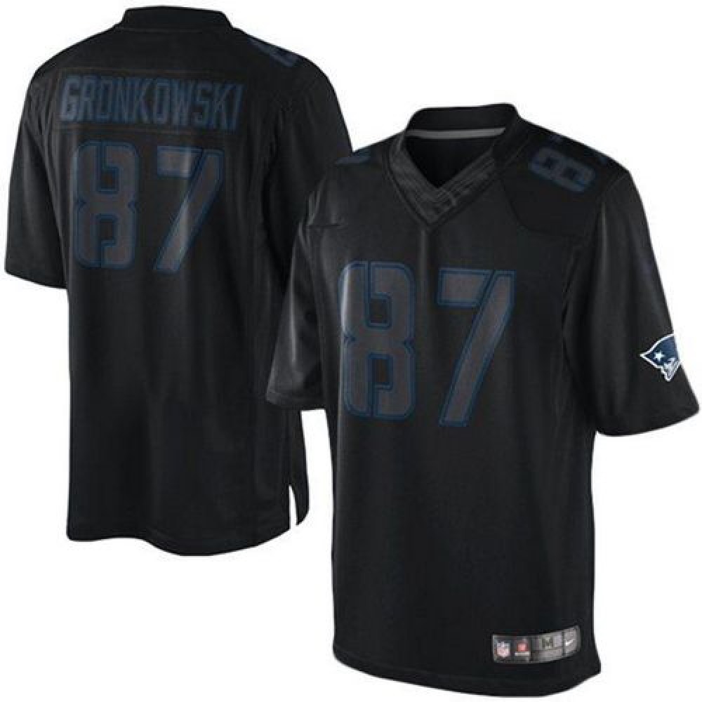Patriots #87 Rob Gronkowski Black Men's Stitched NFL Impact Limited Jersey