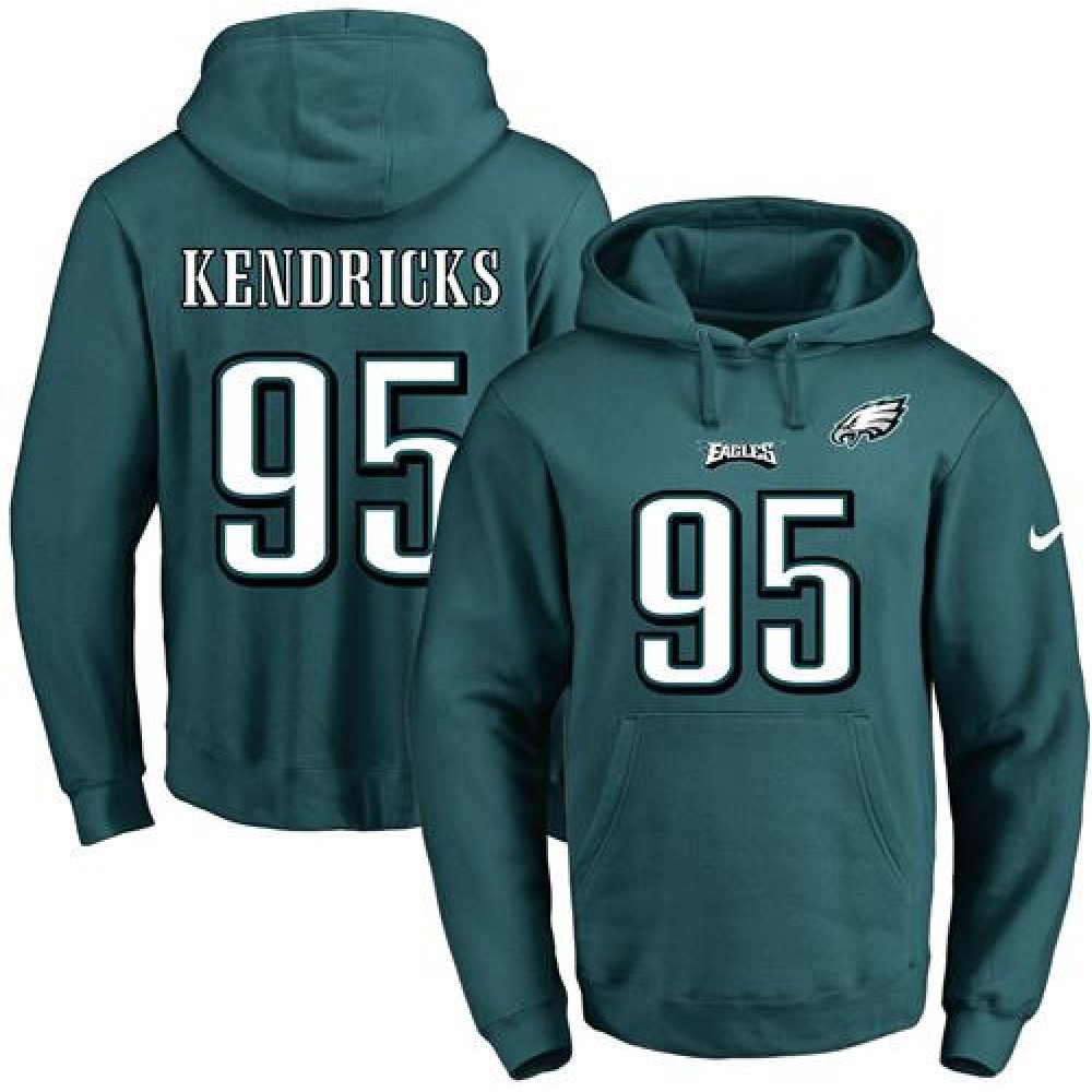 Eagles #95 Mychal Kendricks Midnight Green Name & Number Pullover NFL Hoodie